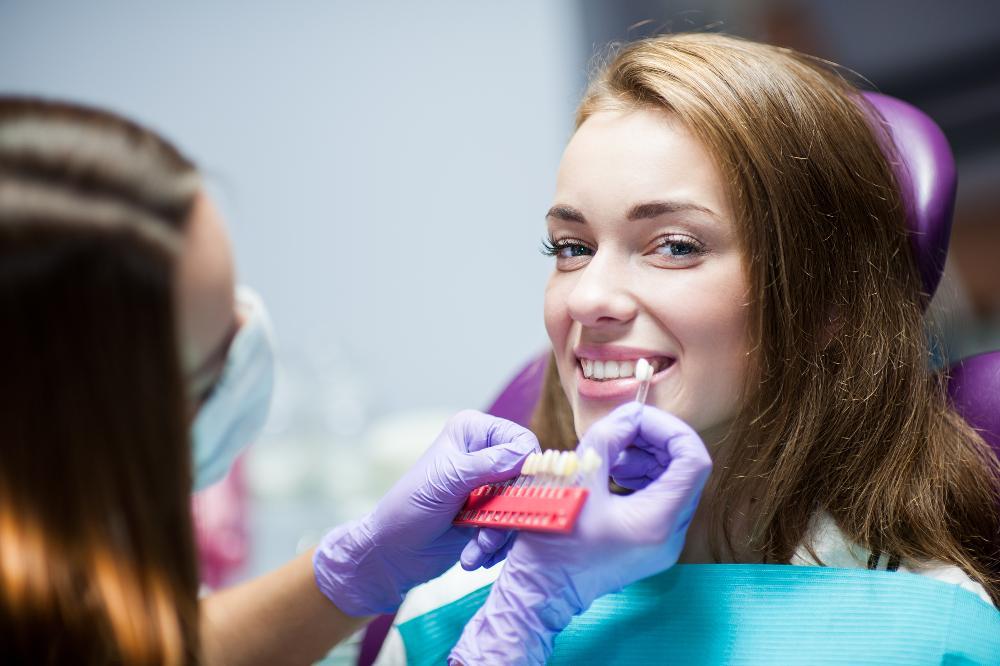 woman getting teeth whitened in Oakbrook Terrace